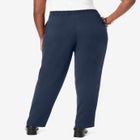 Stretch Knit Crepe Straight Leg Pants image number null