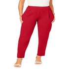 Stretch Knit Crepe Straight Leg Pants image number null