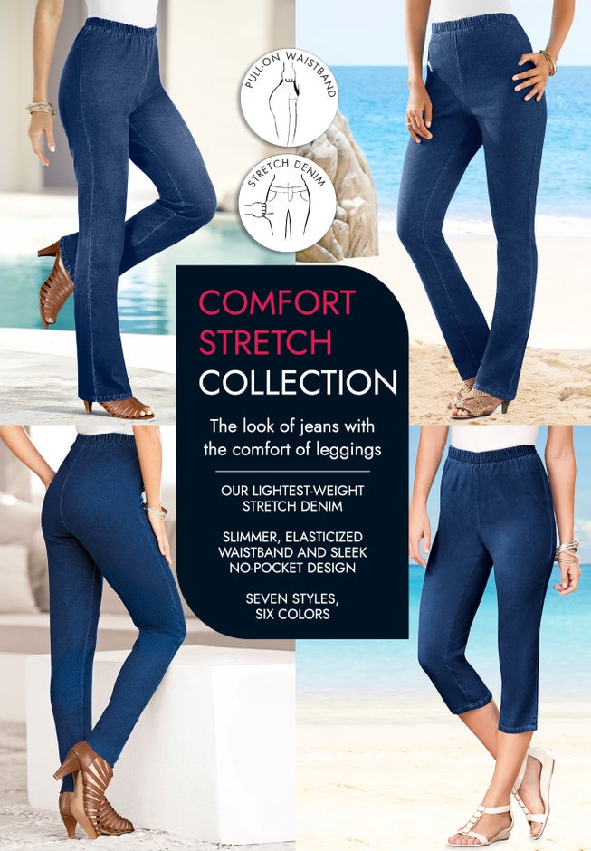 Plus Size Comfort Stretch Wide Leg Jean image number 3