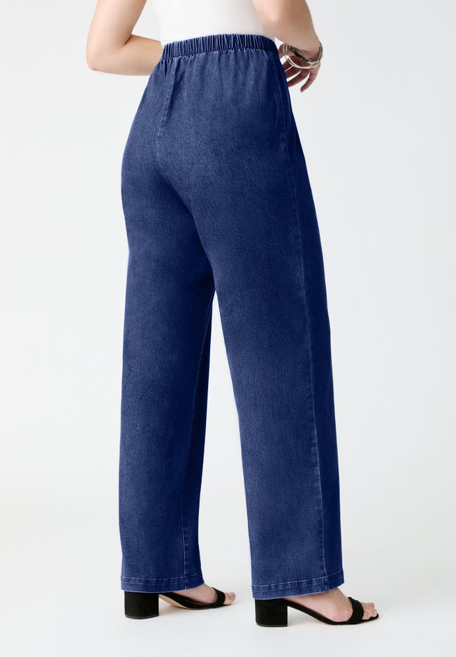 Plus Size Comfort Stretch Wide Leg Jean image number 3