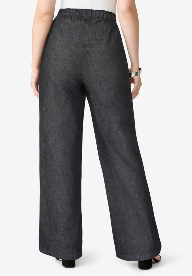 Plus Size Comfort Stretch Wide Leg Jean image number 1