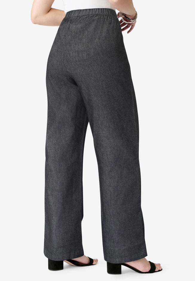 Plus Size Comfort Stretch Wide Leg Jean image number 2