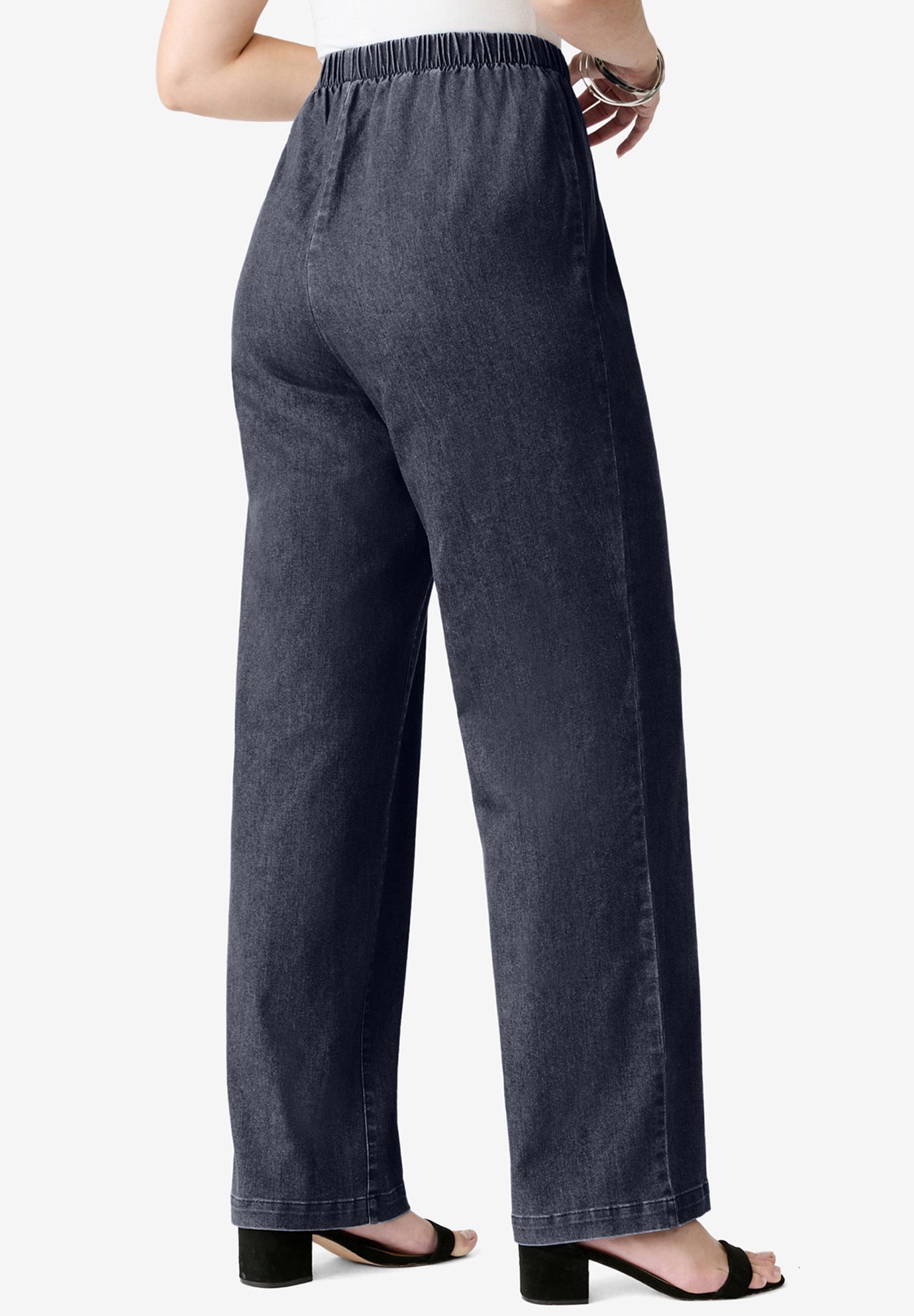 Plus Size Comfort Stretch Wide Leg Jean image number 2