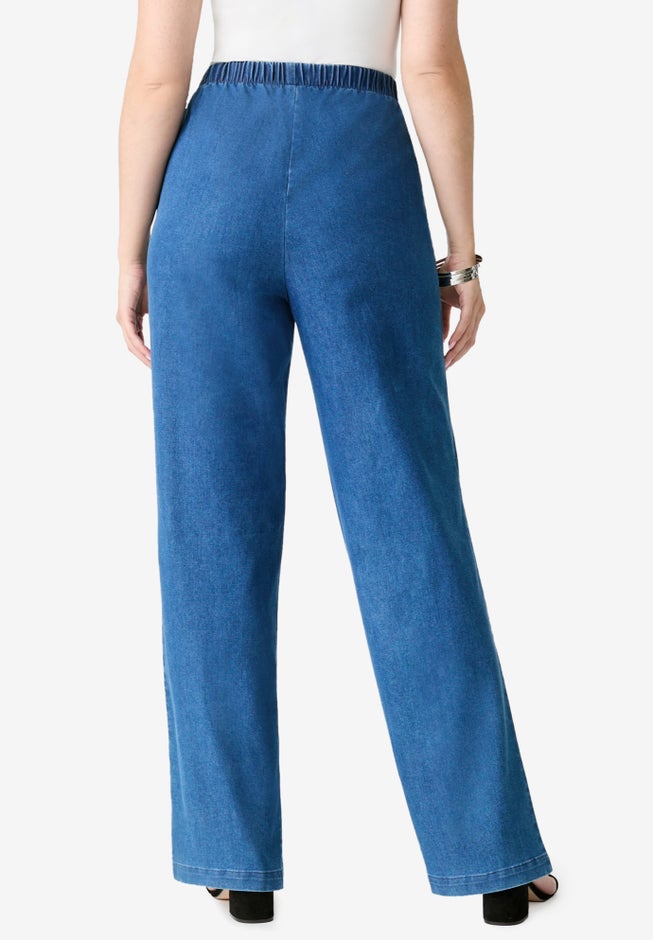 Plus Size Comfort Stretch Wide Leg Jean image number 1