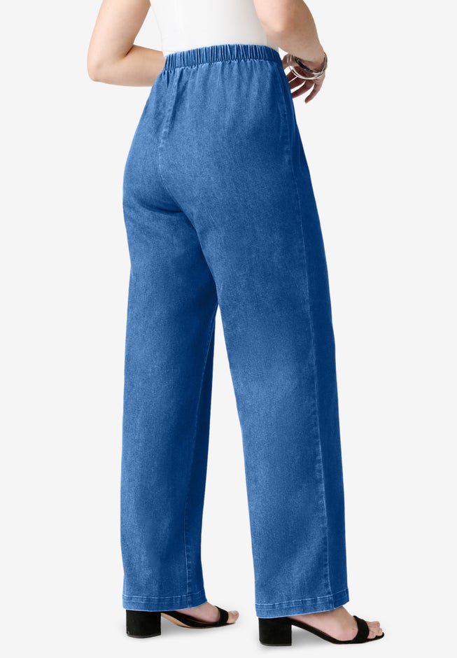 Plus Size Comfort Stretch Wide Leg Jean image number 2