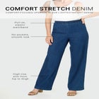 Plus Size Comfort Stretch Wide Leg Jean image number 0