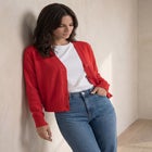 Lightweight Fine Knit Relaxed V-Neck Boxy Cardigan image number null