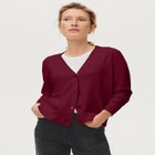 Lightweight Fine Knit Relaxed V-Neck Boxy Cardigan image number null