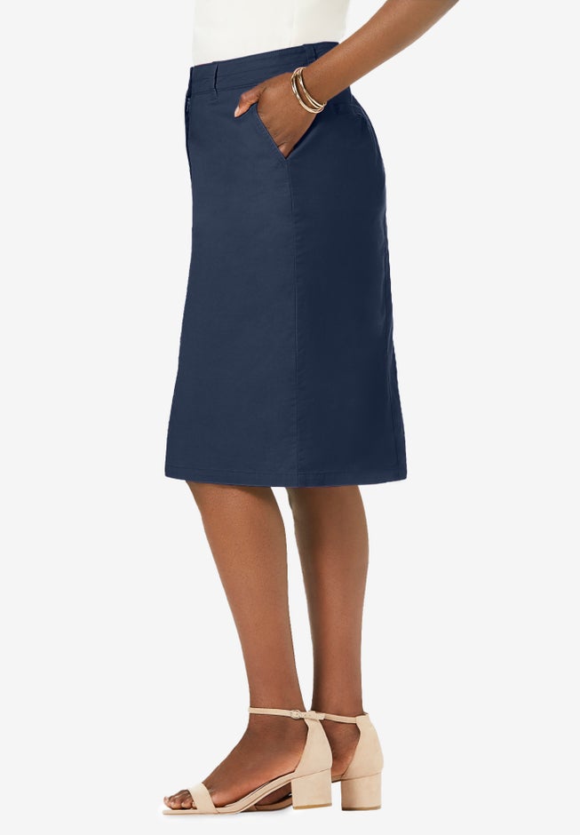 Stretch Cotton Chino Skirt image number 1