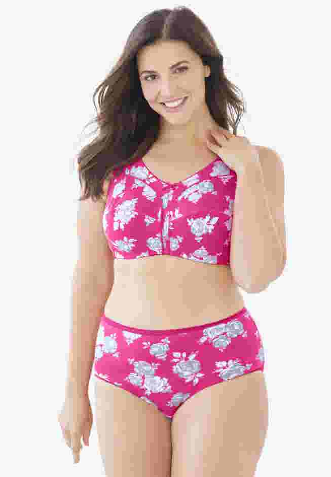 Cotton Back-Close Wireless Bra image number 5