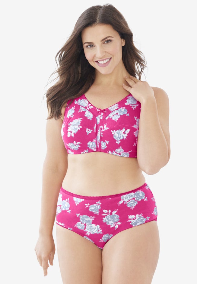 Cotton Back-Close Wireless Bra image number 5