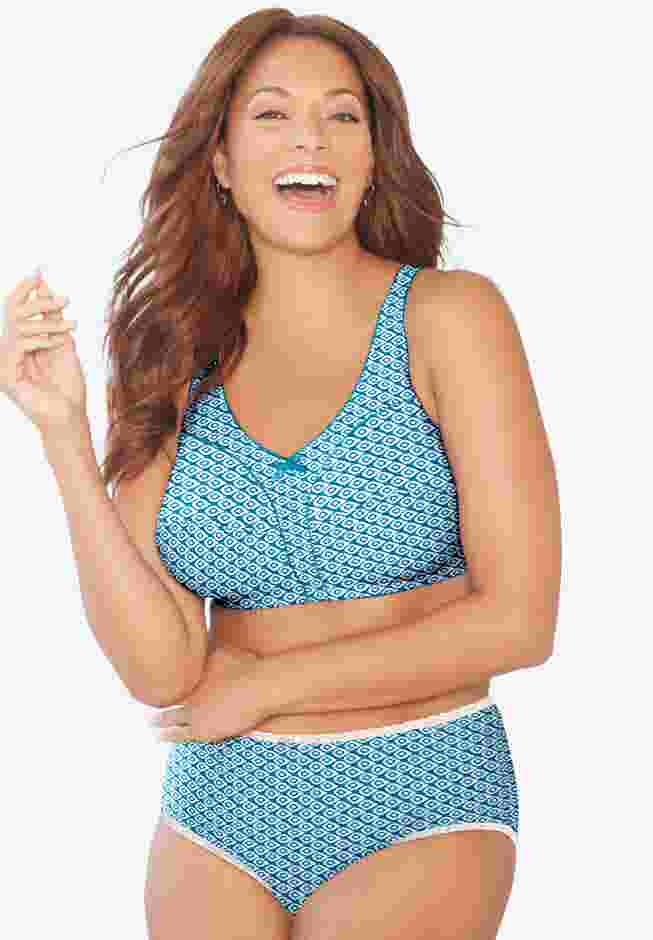 Cotton Back-Close Wireless Bra image number 9