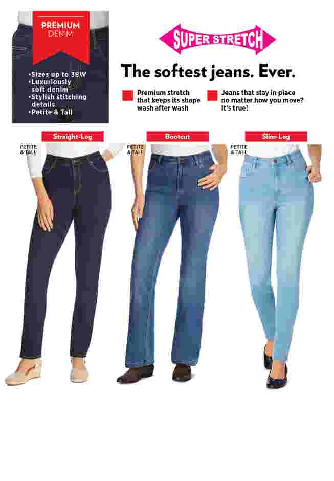 Women's Plus-Size Slim-Leg Stretch Comfort Denim Five-Pocket Jeans image number 3