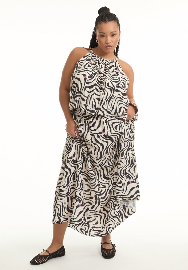 Patterned Cropped Halter Top image number null