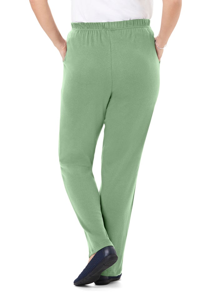 7-Day Knit Straight-Leg Pull-On Pants image number 1