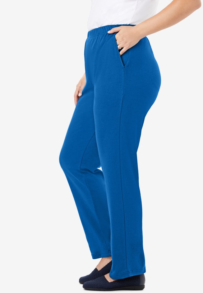 7-Day Straight-Leg Elastic-Waist Stretchy Knit Pant image number 2