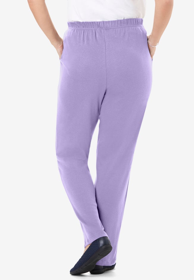 7-Day Knit Straight-Leg Pull-On Pants image number 1