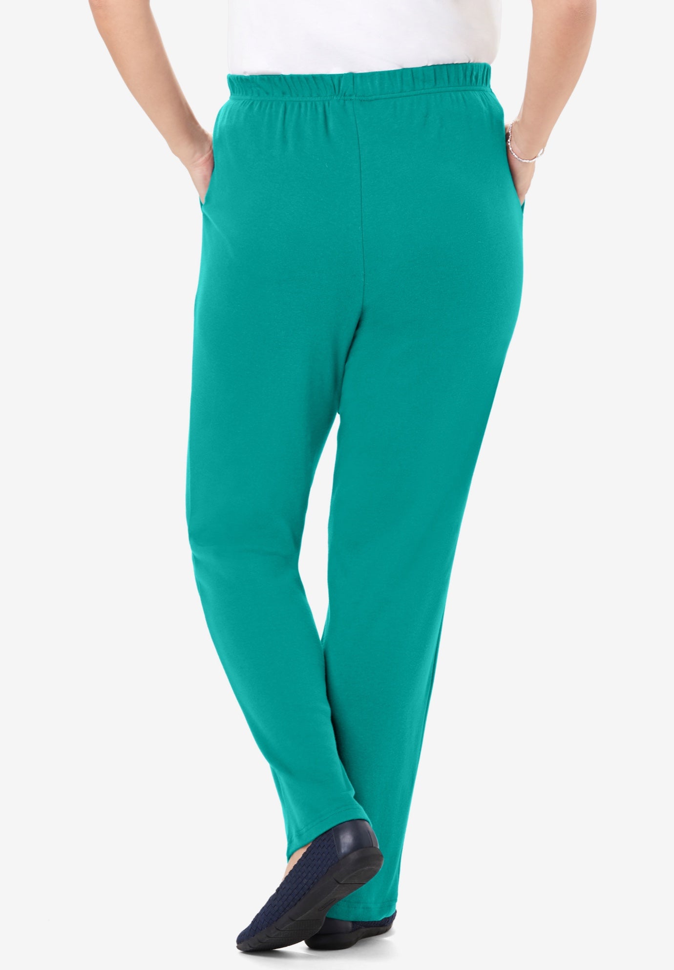 7-Day Knit Straight-Leg Pull-On Pants image number 1