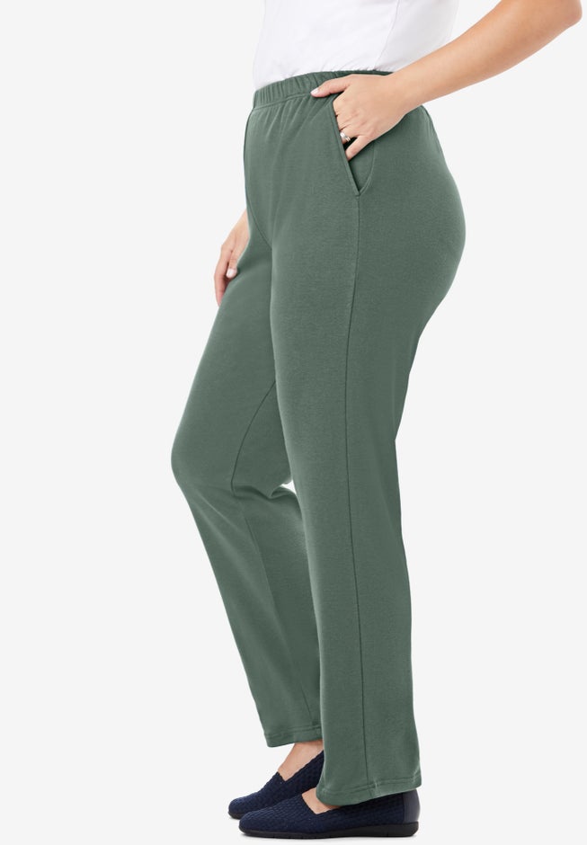 7-Day Straight-Leg Elastic-Waist Stretchy Knit Pant image number 3