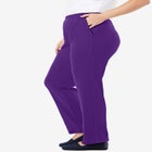 7-Day Straight-Leg Elastic-Waist Stretchy Knit Pant image number 3