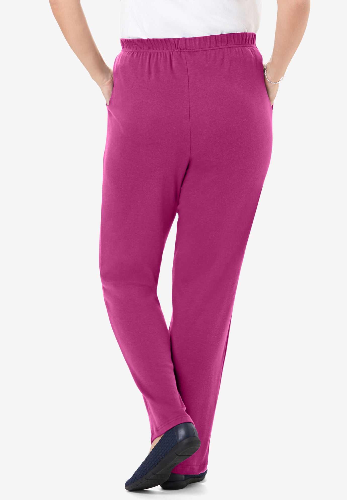 7-Day Straight-Leg Elastic-Waist Stretchy Knit Pant image number 2