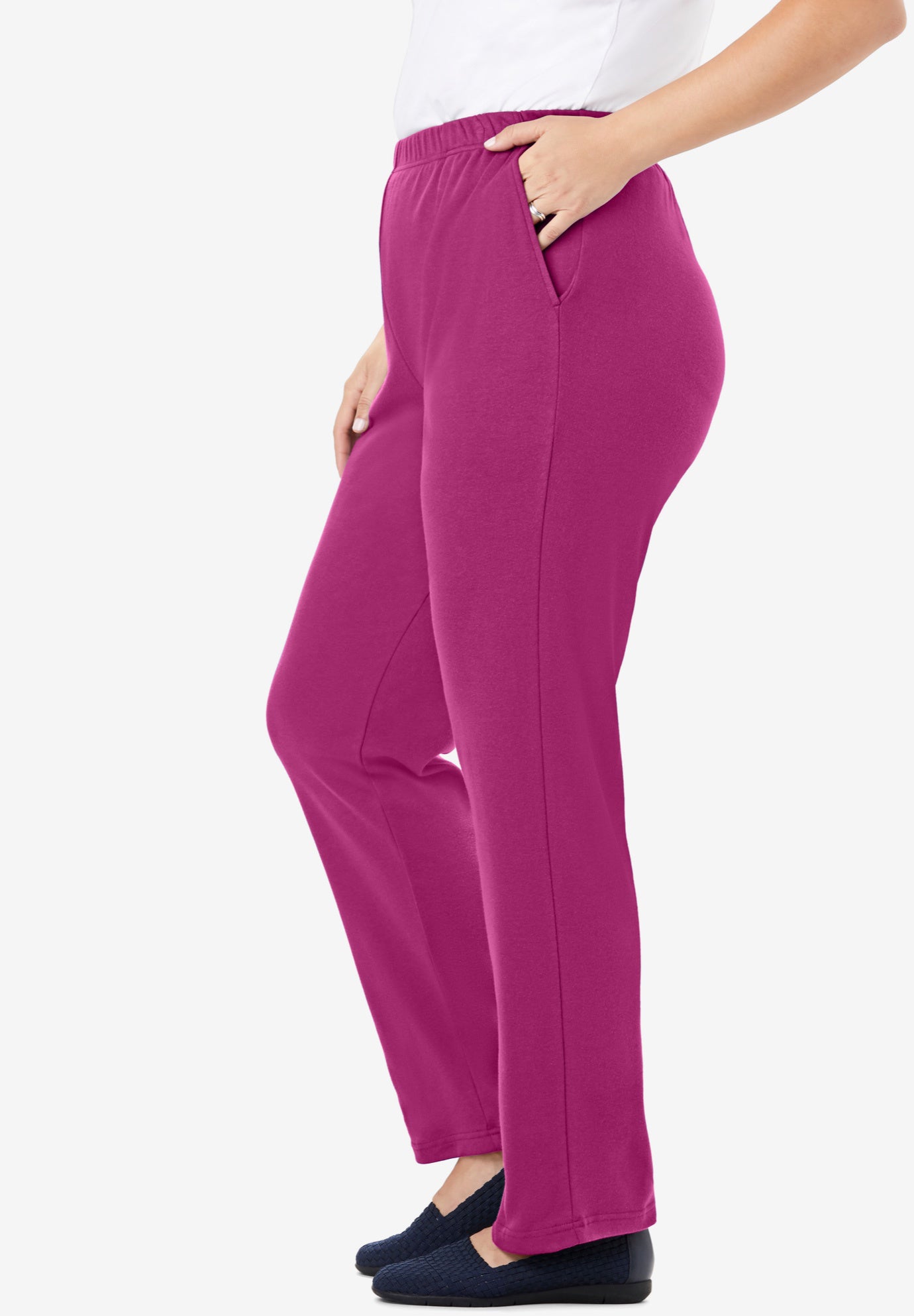 7-Day Straight-Leg Elastic-Waist Stretchy Knit Pant image number 3
