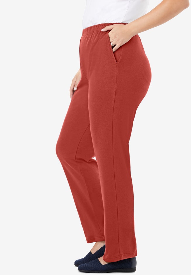 7-Day Straight-Leg Elastic-Waist Stretchy Knit Pant image number 2