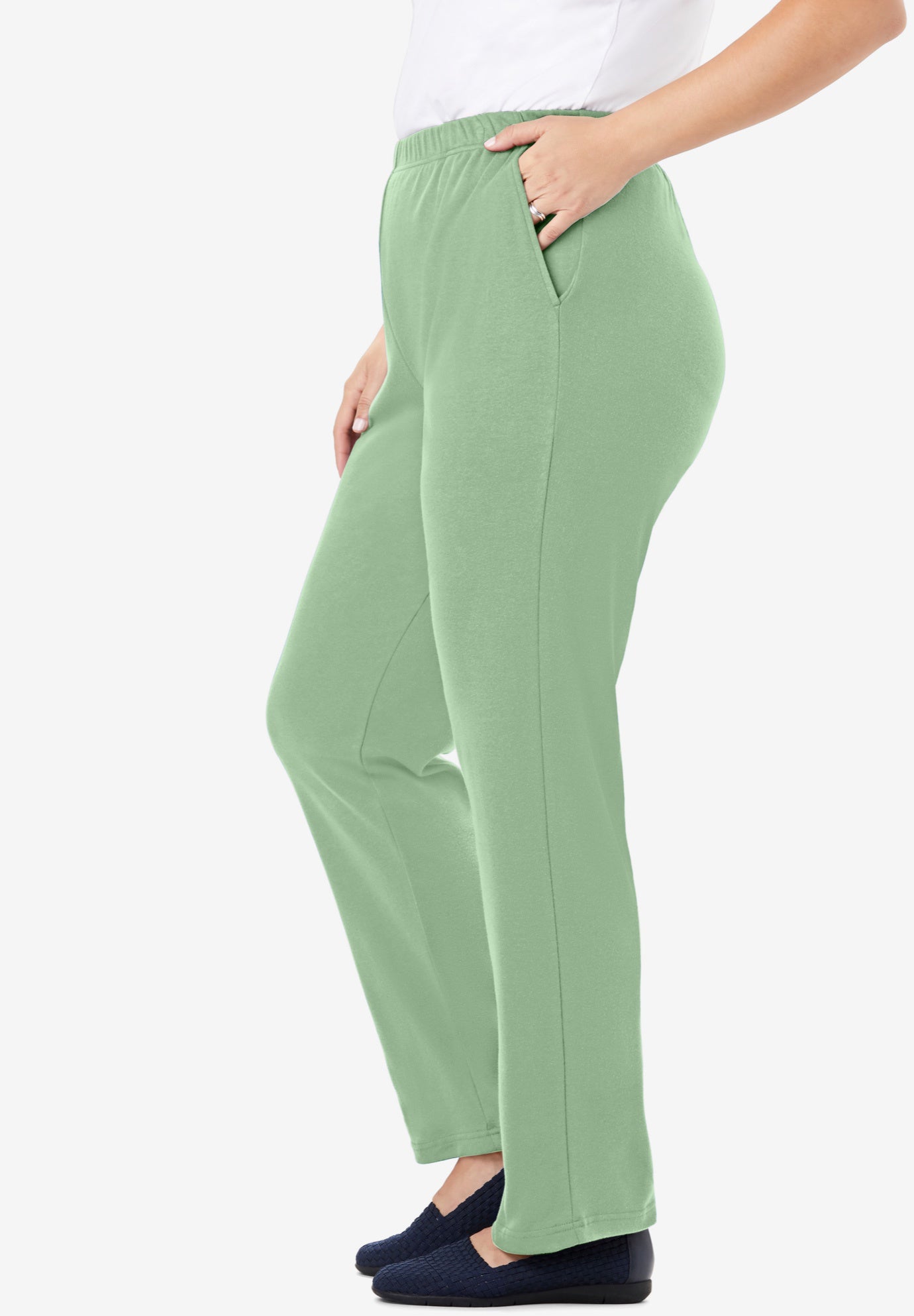 7-Day Knit Straight-Leg Pull-On Pants image number 2