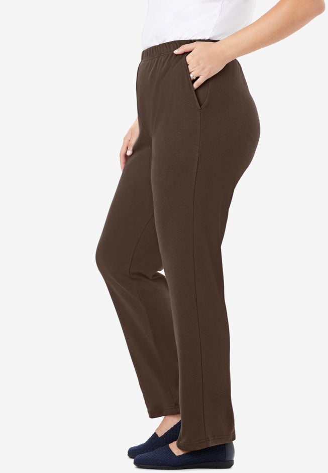 7-Day Straight-Leg Elastic-Waist Stretchy Knit Pant image number 3