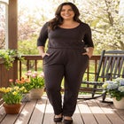 7-Day Straight-Leg Elastic-Waist Stretchy Knit Pant image number 1
