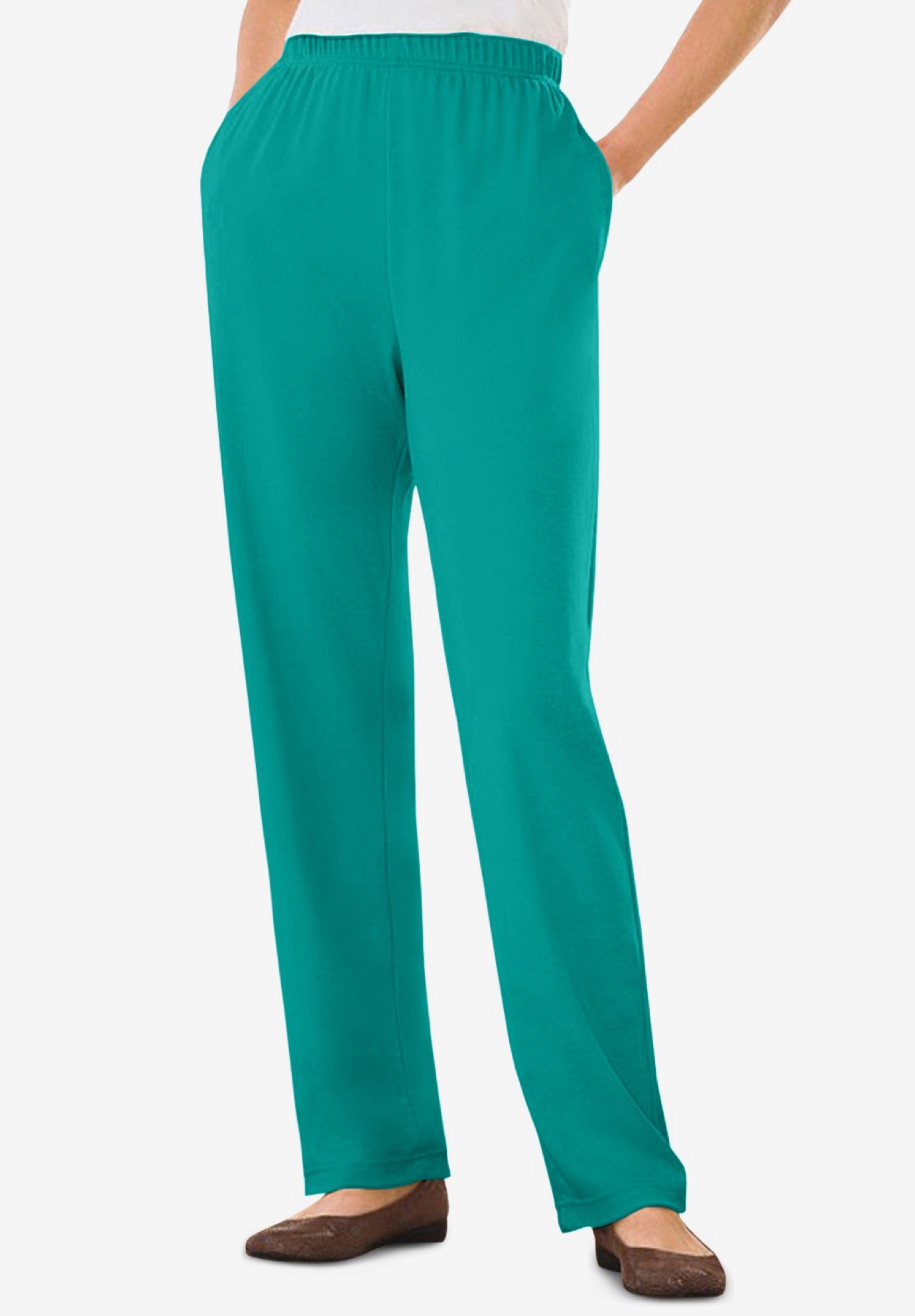 7-Day Knit Straight-Leg Pull-On Pants image number 0