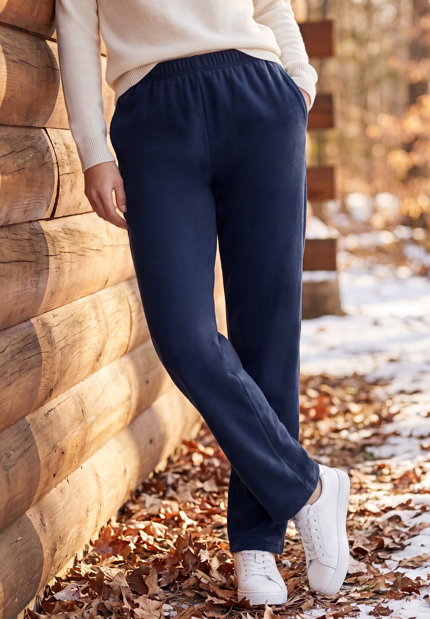 7-Day Straight-Leg Elastic-Waist Stretchy Knit Pant image number 0