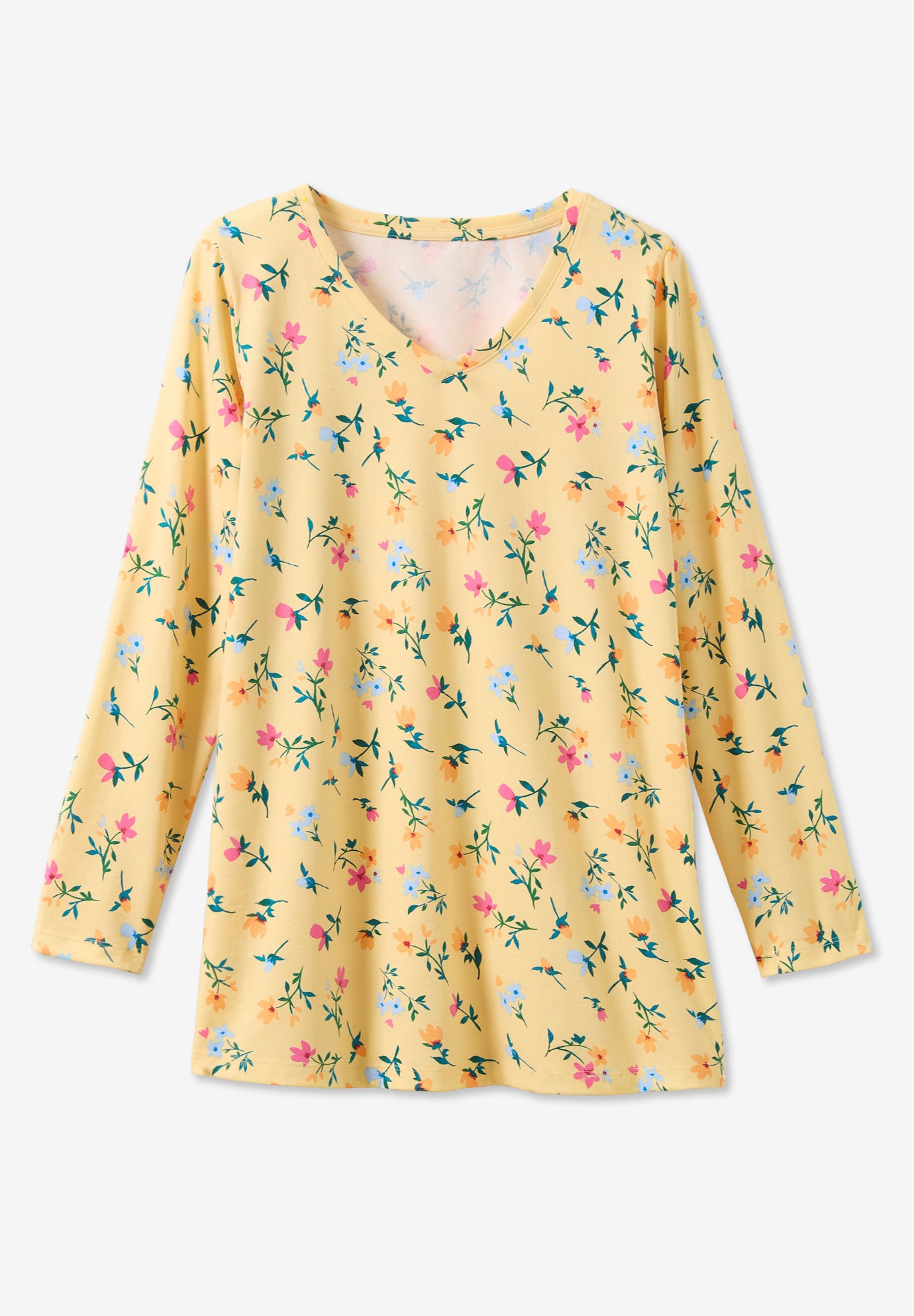 Perfect Printed Long-Sleeve V-Neck Tee image number 3