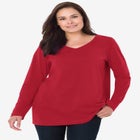 Perfect Printed Long-Sleeve V-Neck Tee image number null