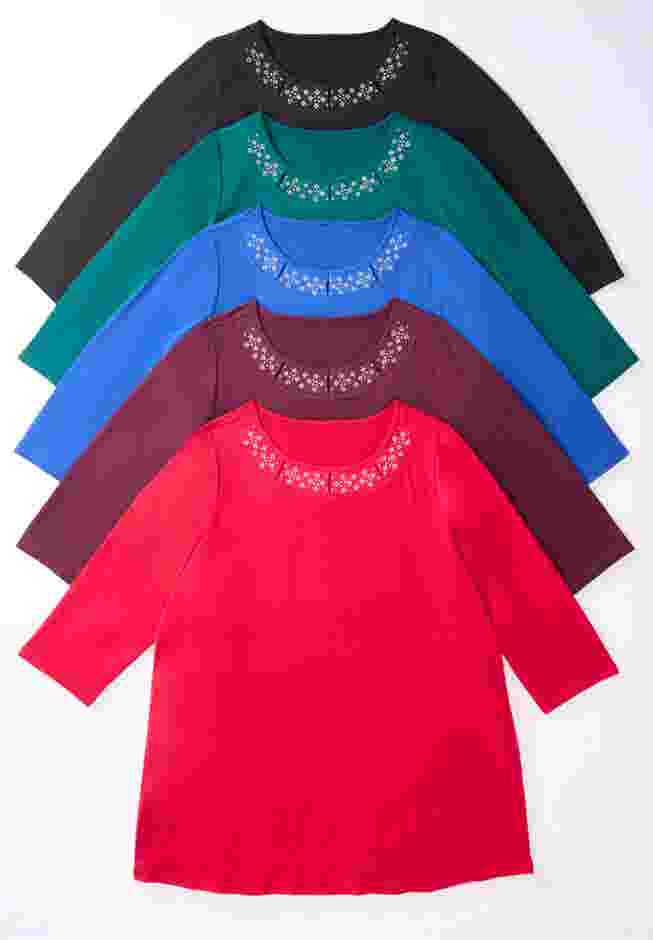 Embellished Stud Neckline Top image number 5