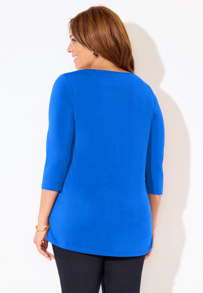 Embellished Stud Neckline Top image number 1