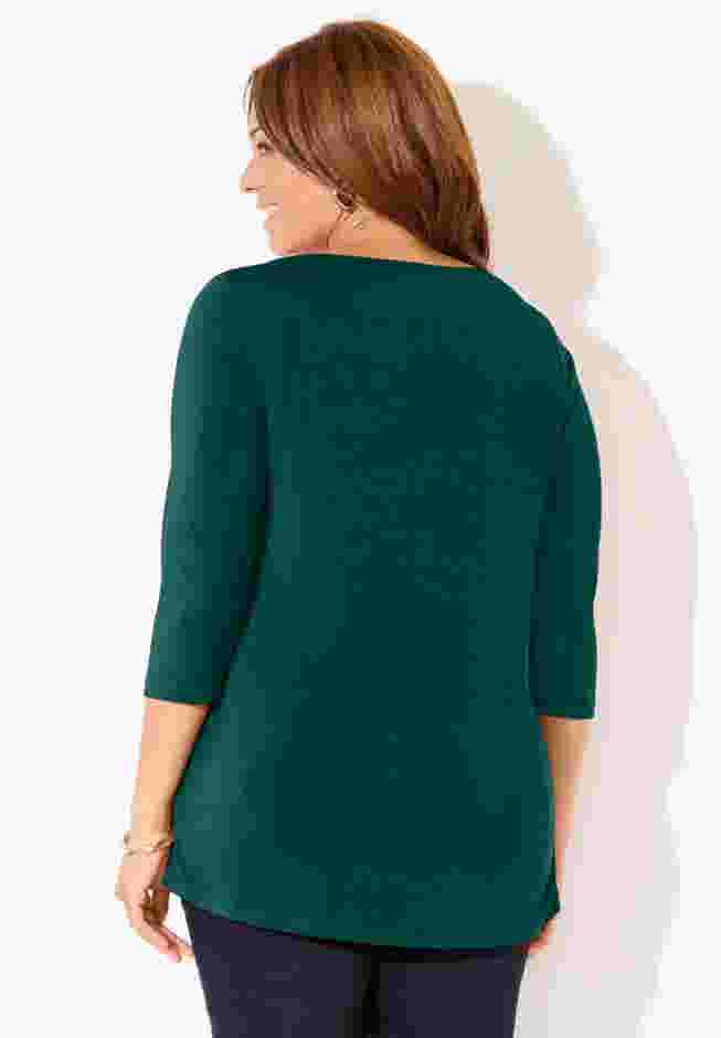 Embellished Stud Neckline Top image number 1