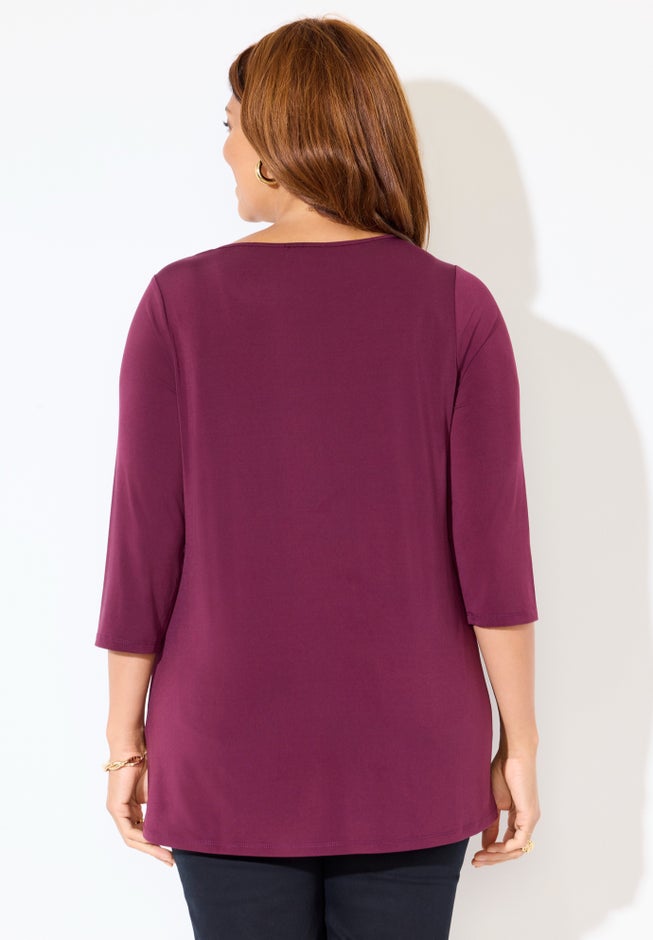 Embellished Stud Neckline Top image number 2