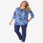 7-Day Three-Quarter Sleeve Grommet Notch Tunic image number null