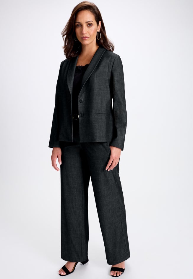 Slubbed Denim Blazer image number 4