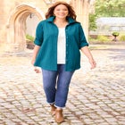 Collared Cable Buttonfront Tunic image number null