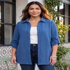 Collared Cable Buttonfront Tunic image number 1