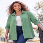 Collared Cable Buttonfront Tunic image number 1