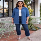 Collared Cable Buttonfront Tunic image number null