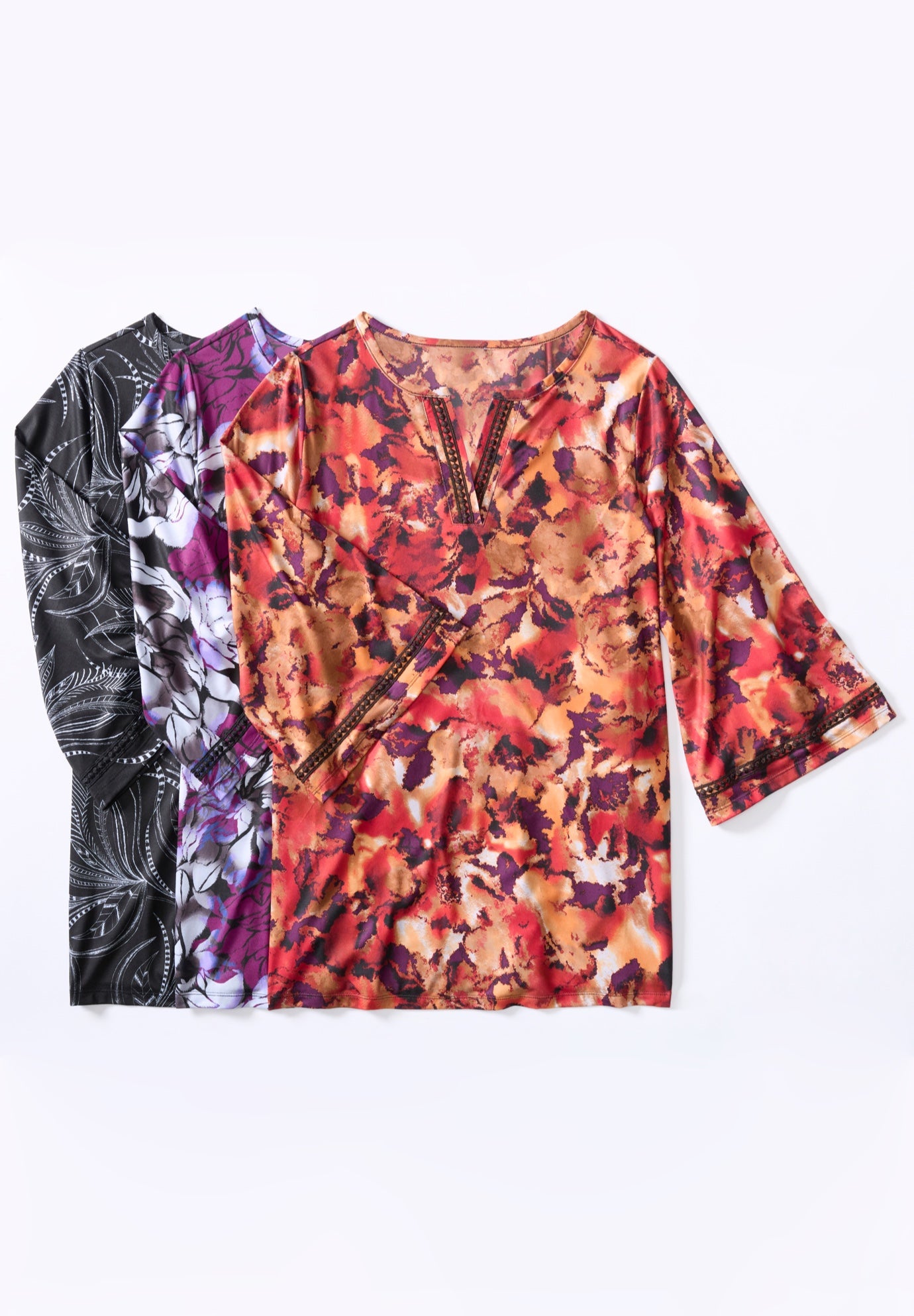 Crochet Detail Bell Sleeve Top image number 2