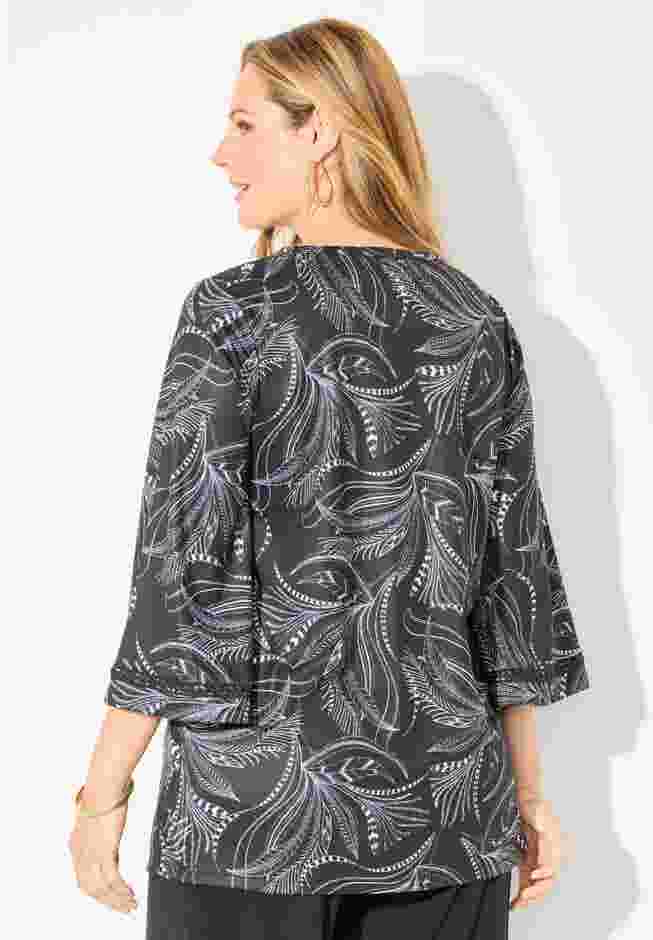 Crochet Detail Bell Sleeve Top image number 1