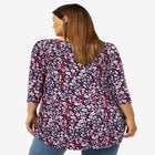 Three-Quarter Sleeve Curved Hem Tunic image number null
