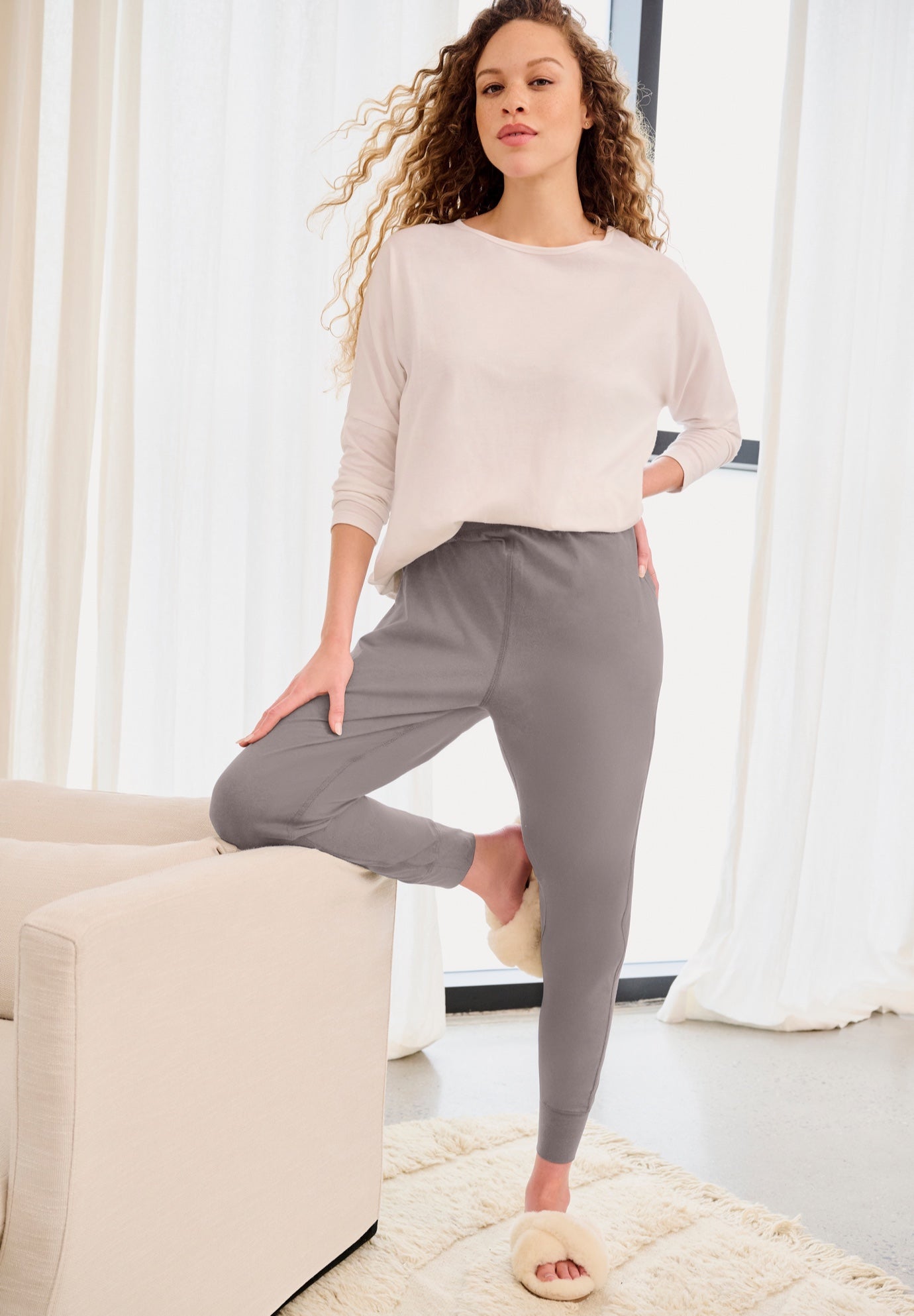 Cotton Spandex Jersey Jogger Sleep Pants image number 0