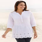 Embroidered Pintuck Tunic image number null