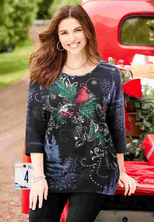 3/4 SLEEVE SEASONAL TEE image number 0